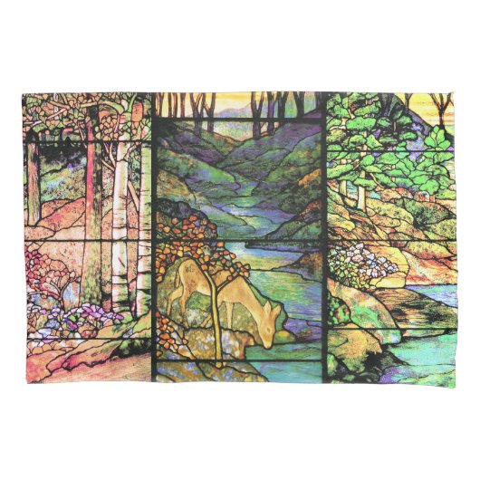 Art Nouveau Tiffany Glas in lood Pillowcase Kussensloop (Voorkant)