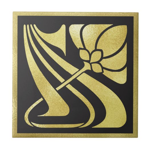 Art Nouveau Tile. Tegeltje (Voorkant)