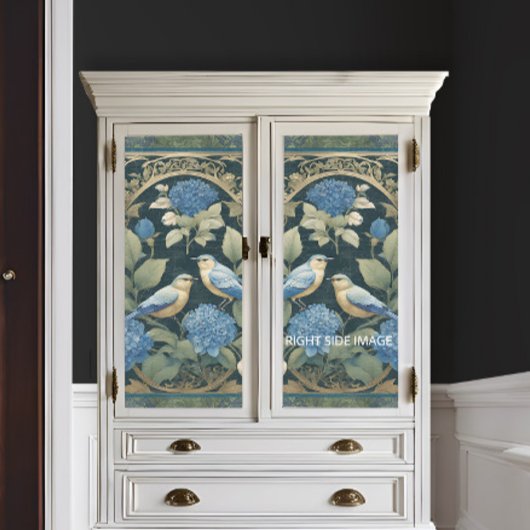 Art Nouveau Tortelduifjes Blue Hydrangea Ephemera Tissuepapier