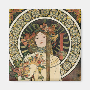 Art Nouveau Trappistine Mucha Kunst Magneet