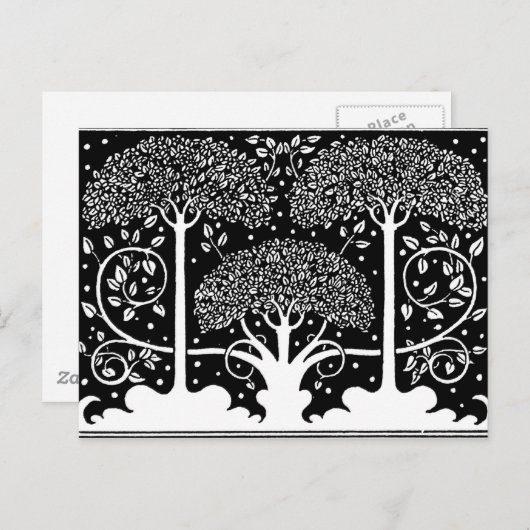 Art Nouveau Tree Beardsley Pattern Briefkaart (Voorkant / Achterkant)