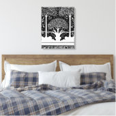 Art Nouveau Tree Beardsley Pattern Canvas Afdruk (Insitu (Slaapkamer))