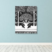 Art Nouveau Tree Beardsley Pattern Canvas Afdruk (Insitu (Houten vloer))