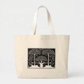 Art Nouveau Tree Beardsley Pattern Grote Tote Bag (Voorkant)