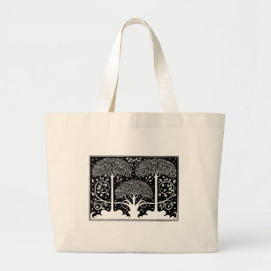 Art Nouveau Tree Beardsley Pattern Grote Tote Bag