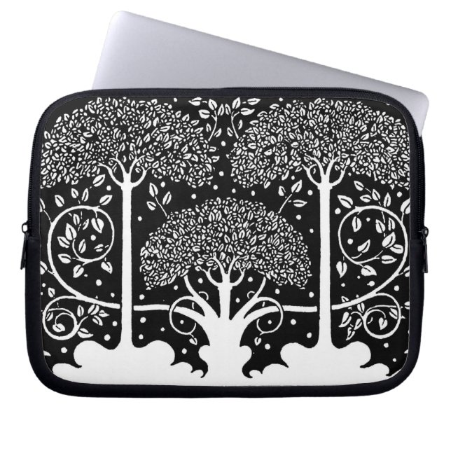 Art Nouveau Tree Beardsley Pattern Laptop Sleeve (Voorkant)