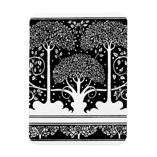 Art Nouveau Tree Beardsley Pattern Magneet (Verticaal)