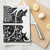 Art Nouveau Tree Beardsley Pattern Theedoek (Quarter Fold)