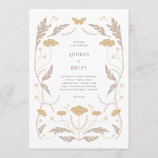 Art Nouveau trouwprogramma Programma (Voorkant)