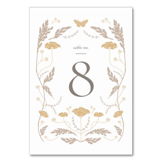 Art Nouveau Trouwtafel Nummer kaart (Voorkant)