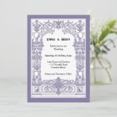 Art Nouveau Trouwuitnodiging | Vintage Weelderig Kaart (Staand voorkant)