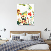 Art Nouveau tuin Nasturtium bloemen Canvas Afdruk (Insitu (Slaapkamer))