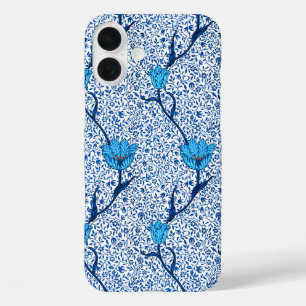 Art Nouveau Tulip Damask, Cobalt Blue iPhone 16 Plus Hoesje