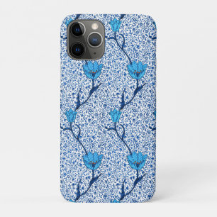 Art Nouveau Tulip Damask, Cobalt Blue iPhone 11 Pro Hoesje