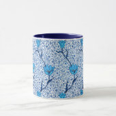 Art Nouveau Tulip Damask, Cobalt Blue Mok (Midden)