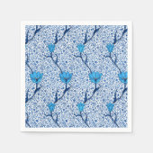 Art Nouveau Tulip Damask, Cobalt Blue Servetten (Voorkant)