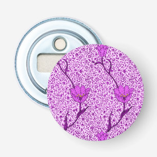 Art Nouveau Tulip Damask, Violet en Orchid Button Flesopener
