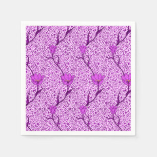 Art Nouveau Tulip Damask, Violet en Orchid Servetten