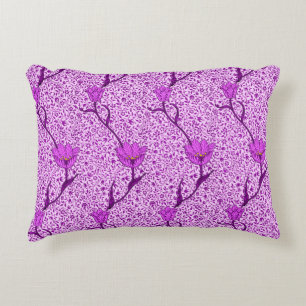 Art Nouveau Tulp Damast, Violet en Orchidee Accent Kussen