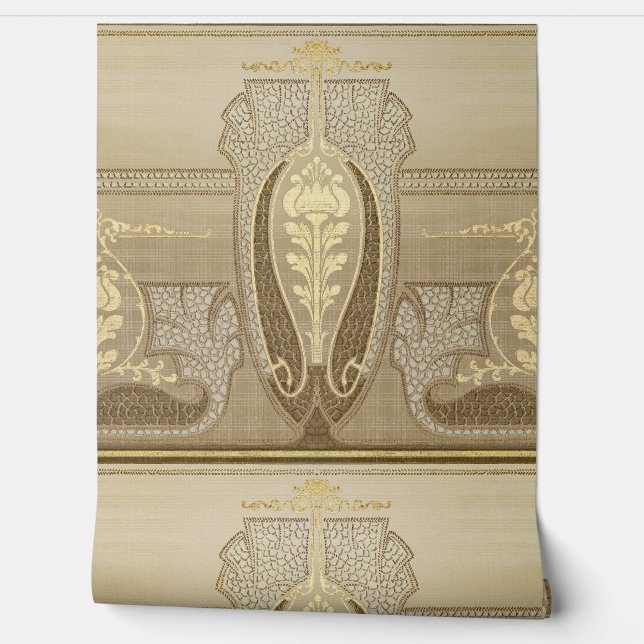 Art Nouveau Tulpen Delicate Swirls Home Interieur Behang (Afrollen)