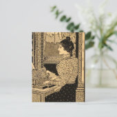 Art Nouveau-typemachine-advertentie uit het verled Briefkaart (Staand voorkant)
