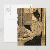 Art Nouveau-typemachine-advertentie uit het verled Briefkaart (Voorkant / Achterkant)
