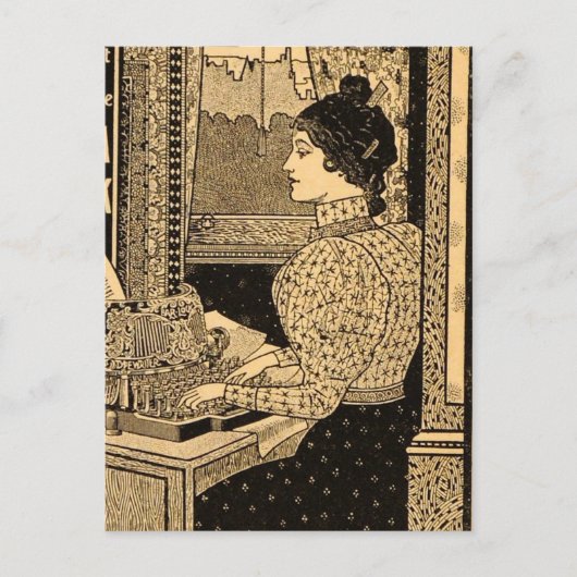 Art Nouveau-typemachine-advertentie uit het verled Briefkaart (Voorkant)