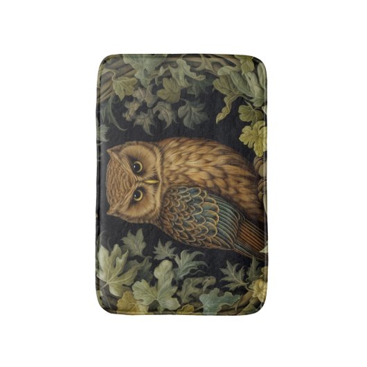 Art nouveau uil in het bos badmat (Voorkant Verticaal)