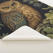 Art nouveau uil in het bos sherpa deken (3/4)