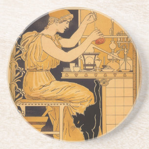 Art Nouveau uit het verleden, Liefde overwint alle Zandsteen Onderzetter