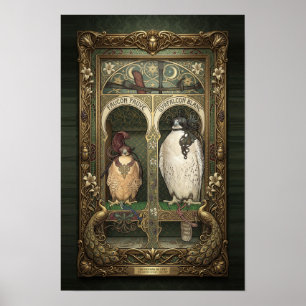 Art Nouveau Valk - Roofvogel Wandkunst Poster