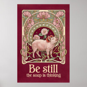 Art Nouveau Varken Camellia Boog Poster