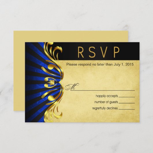 Art Nouveau Vegas RSVP | bleu or (Devant / Derrière)