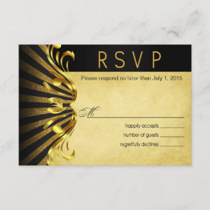 Art Nouveau Vegas RSVP Goud zwart Kaartje