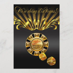 Art Nouveau Vegas Wedding Goud zwart Kaart