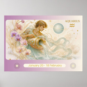 Art Nouveau Verseau Art Mural du Zodiaque