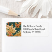 Art Nouveau | Vert | Étiquette d'adresse de retour (En situation)