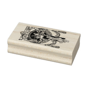 Art Nouveau Vier Vrouwen Ex Libris Sjabloon Rubberstempel