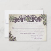 Art Nouveau Vignoble Vintage Mariage RSVP (Devant)