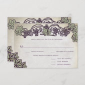 Art Nouveau Vignoble Vintage Mariage RSVP (Devant / Derrière)
