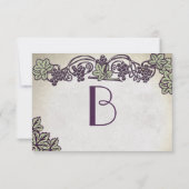 Art Nouveau Vignoble Vintage Mariage RSVP (Dos)