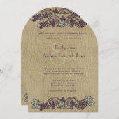 Art Nouveau Vineyard Wedding Invites Kaart (Voorkant / Achterkant)