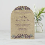 Art Nouveau Vineyard Wedding Invites Kaart (Staand voorkant)