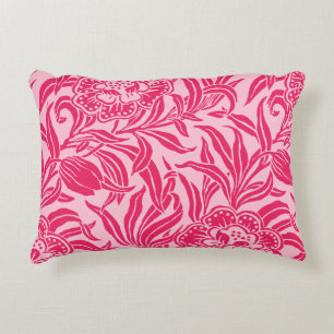 Art Nouveau Vintage Bloemrijke Botanische Roze Pat Accent Kussen