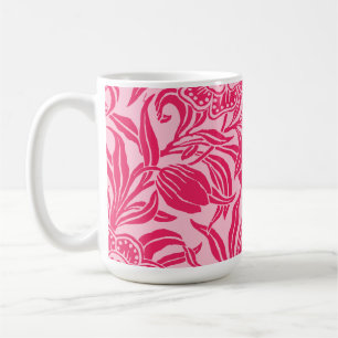Art Nouveau Vintage Bloemrijke Botanische Roze Pat Koffiemok