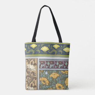 Art Nouveau Vintage Bloemrijke Klaprozen Bloemen Draagtas