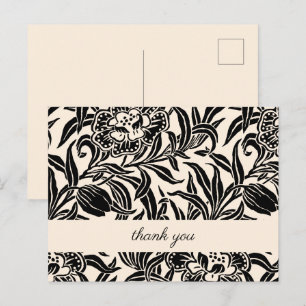 Art Nouveau Vintage Botanische Bloemmotief  Briefkaart