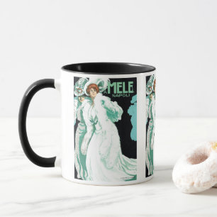 Art Nouveau vintage, Italiaanse mode, elegante vro Mok
