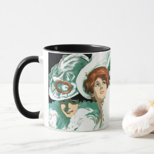 Art Nouveau vintage, Italiaanse mode, elegante vro Mok