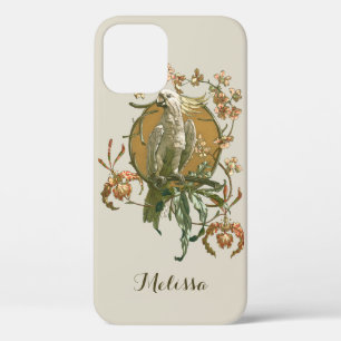 Art Nouveau vintage, kaketoe vogel, orchidee bloem iPhone 12 Hoesje